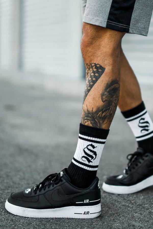 Stripe Logo Socks Black - BlackBeard Fashion Lounge - 