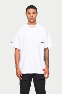 Regular Fit Pocket T-Shirt With Neckline Interest - Branca - BlackBeard Fashion Lounge - 