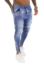 Load image into Gallery viewer, Green Spotted Jeans - BlackBeard Fashion Lounge - 
